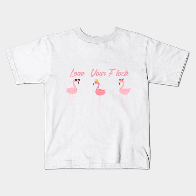 Flamingo, Summer, Love your Flock, Summer Tee, gift for Friend, Bridemaid Gift, Bachelorette, Beach Shirts Kids T-Shirt by StreetStyleTee